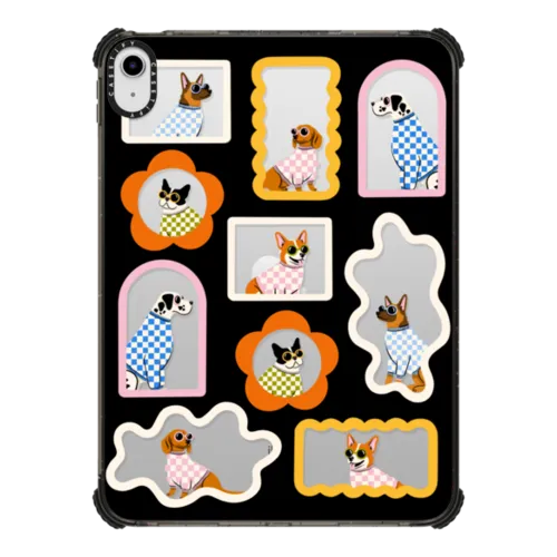 Checkered Mutts & Mirrors | iPad 10.9-inch (10th gen) / iPad Impact Case / Black | Image 1