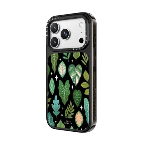 Tropical Leaves | iPhone 18 Pro Max / Impact Case MagSafe Compatible - Glossy / Glossy Black | Image 2
