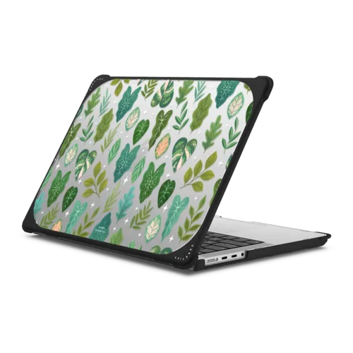 Tropical Leaves | MacBook Pro 14-inch (M1 - M5) / MacBook Bounce Case / Black | Image 1