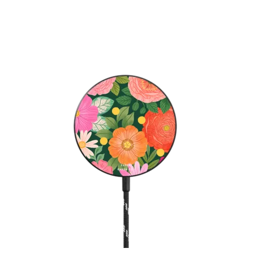 Flower Child |   / PowerThru Magnetic Wireless Charger MagSafe Compatible / Black | Image 1