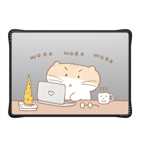 WORK WORK WORK HAMSTER | MacBook Pro 14-inch (M1 - M5) / MacBook Impact Case / Black | Image 2