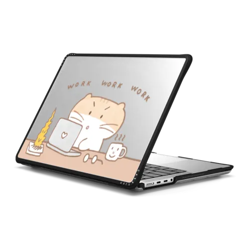 WORK WORK WORK HAMSTER | MacBook Pro 14-inch (M1 - M5) / MacBook Impact Case / Black | Image 1