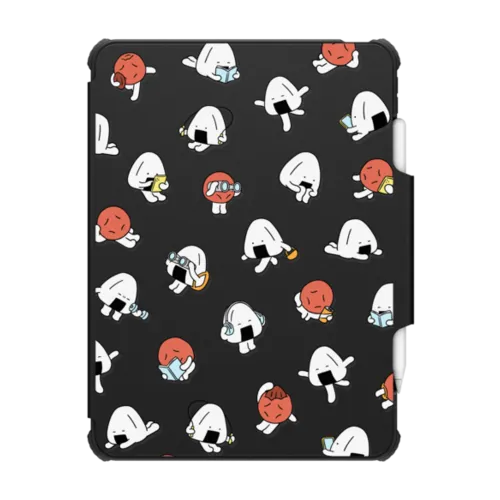 Onigiri&Umeboshi Day to day by FURIIRAKUN | iPad Pro 12.9-inch (5th/6th gen) / iPad Impact Folio Case / Black | Image 1
