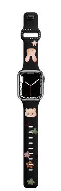 Grumpy Bear and Sleepy Rabbit | Apple Watch Series 7-9 (45mm) / Impact Band / Black | Image 1