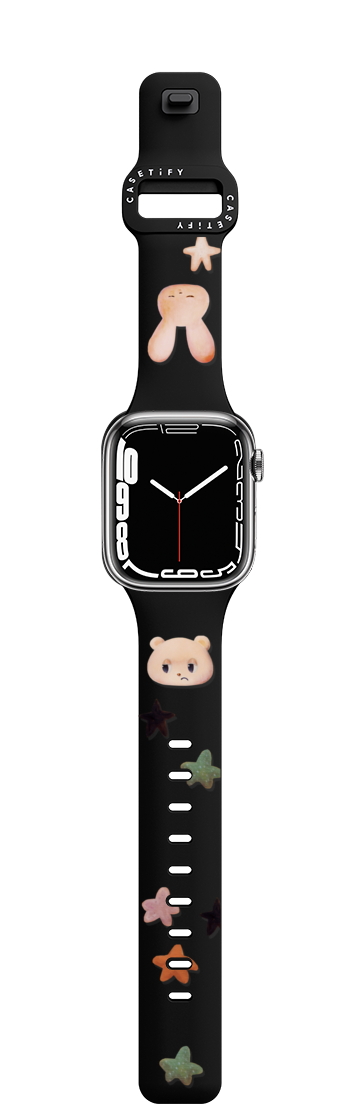 Grumpy Bear and Sleepy Rabbit | Apple Watch Series 7-9 (45mm) / Impact Band / Black | Image 1
