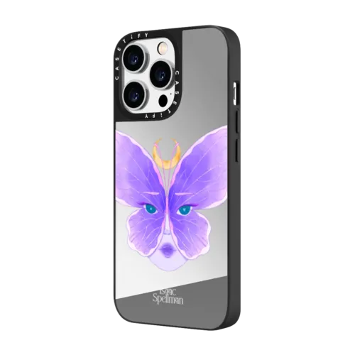 Butterfly Effect | iPhone 14 Pro Max / Mirror Case MagSafe Compatible / Silver on Black | Image 2