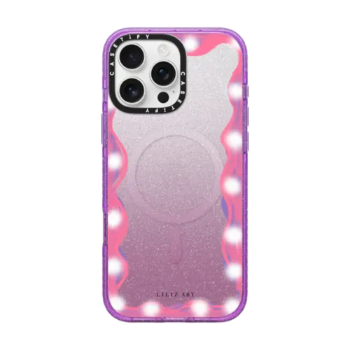 Fashion Mirror | iPhone 16 Pro Max / Impact Case MagSafe Compatible / Glitter Purple | Image 1