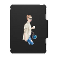 Lady Drinking Coffee | iPad Pro 11-inch (3rd/4th gen) / iPad Impact Folio Case / Black | Image 1