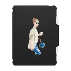 Lady Drinking Coffee | iPad Pro 11-inch (3rd/4th gen) / iPad Impact Folio Case / Black | Image 1