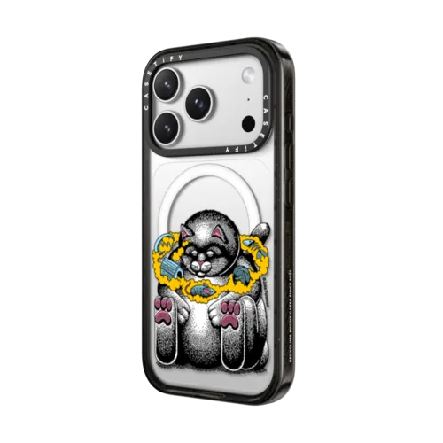 Daydreaming Cat by Jake Foreman | iPhone 17 Pro Max / Impact Case MagSafe Compatible / Black | Image 2
