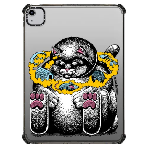 Daydreaming Cat by Jake Foreman | iPad Air (4th/5th gen) / iPad Impact Case / Black | Image 1