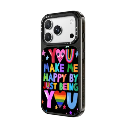 YOU MAKE ME HAPPY | iPhone 18 Pro Max / Impact Case MagSafe Compatible - Glossy / Glossy Black | Image 2