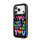 YOU MAKE ME HAPPY | iPhone 18 Pro Max / Impact Case MagSafe Compatible - Glossy / Glossy Black | Image 2