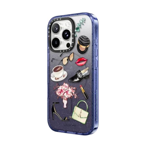 My Daily Fashion Items | iPhone 16 Pro Max / Impact Case MagSafe Compatible / Glitter Indigo | Image 2