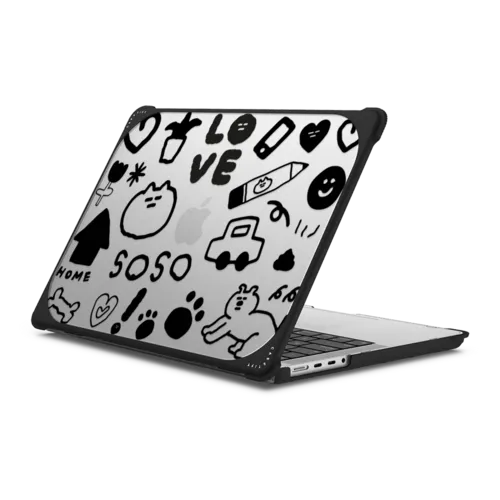 SOSO STICKER 01 | MacBook Pro 14-inch (M1 - M5) / MacBook Bounce Case / Black | Image 1