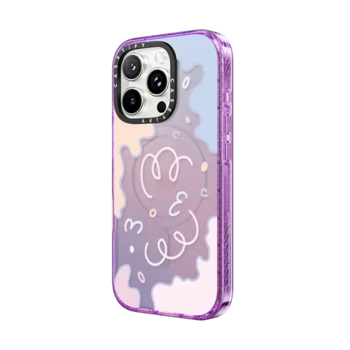 Transparent Pastel Gradient | iPhone 16 Pro Max / Impact Case MagSafe Compatible / Glitter Purple | Image 2