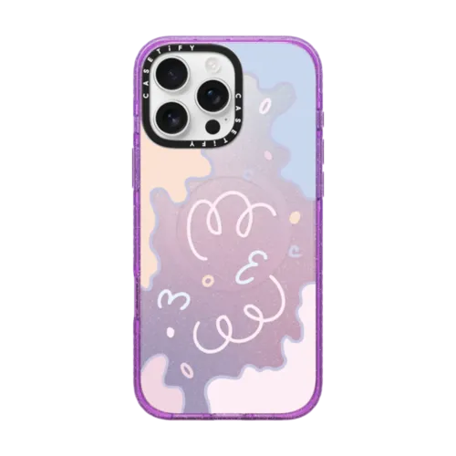 Transparent Pastel Gradient | iPhone 16 Pro Max / Impact Case MagSafe Compatible / Glitter Purple | Image 1