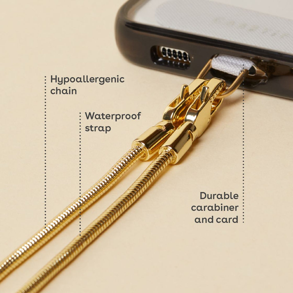 Snake Chain Cross-body Strap - Gold (126cm/49.6in)