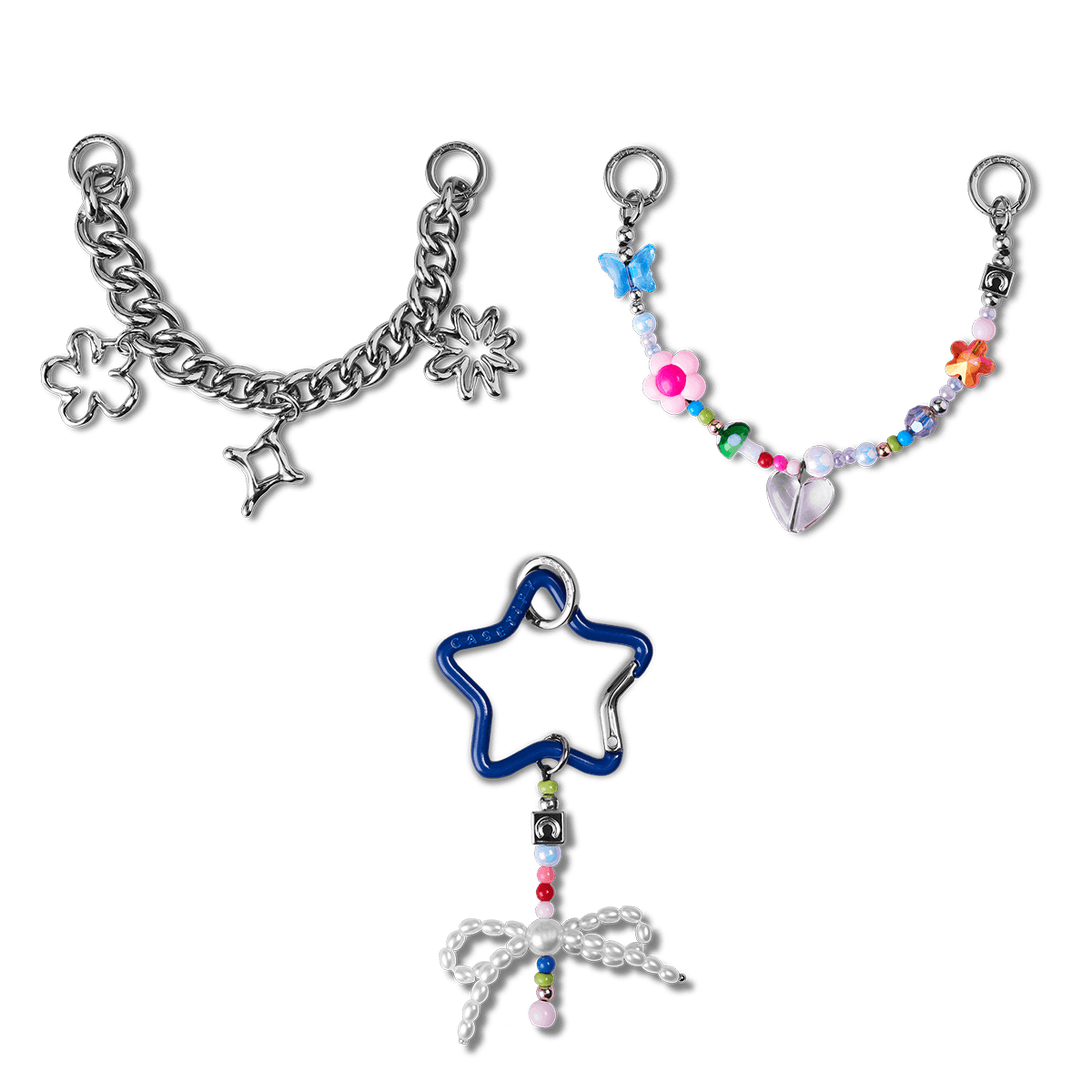 Twinkling Garden Charm Set - Doodle Curb Chain & Garden Party & Twinkle Star | Image 1