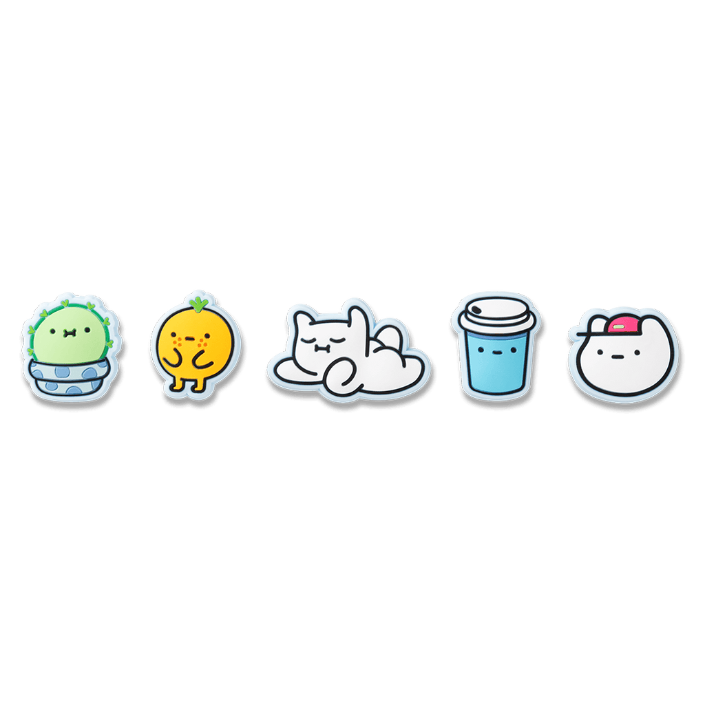 Coolman Therapy Pins The Push-In Pin Set (Baby Cactus, Comfy Spesh, Coolman!, Fresh Coffee, Naranja) | Image 1