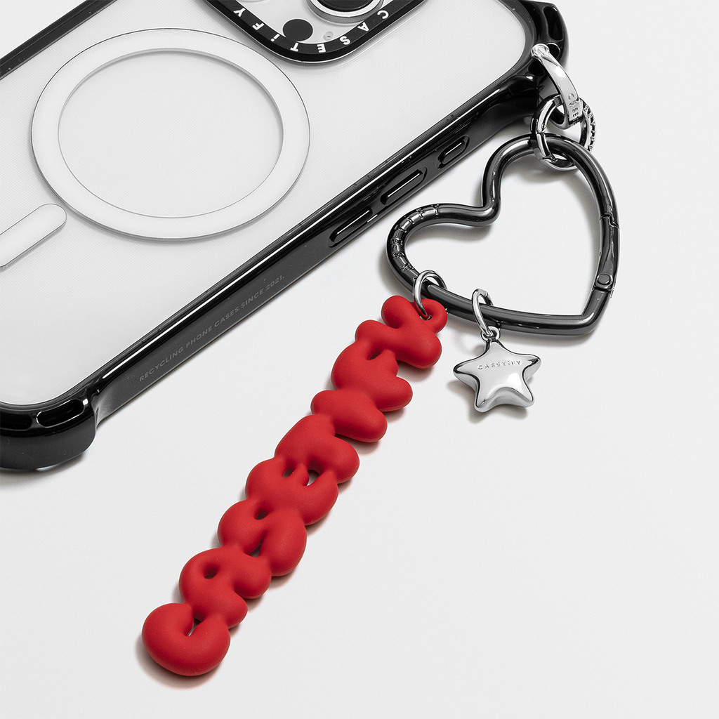 Charm Keychain - Stellar Heart - Red