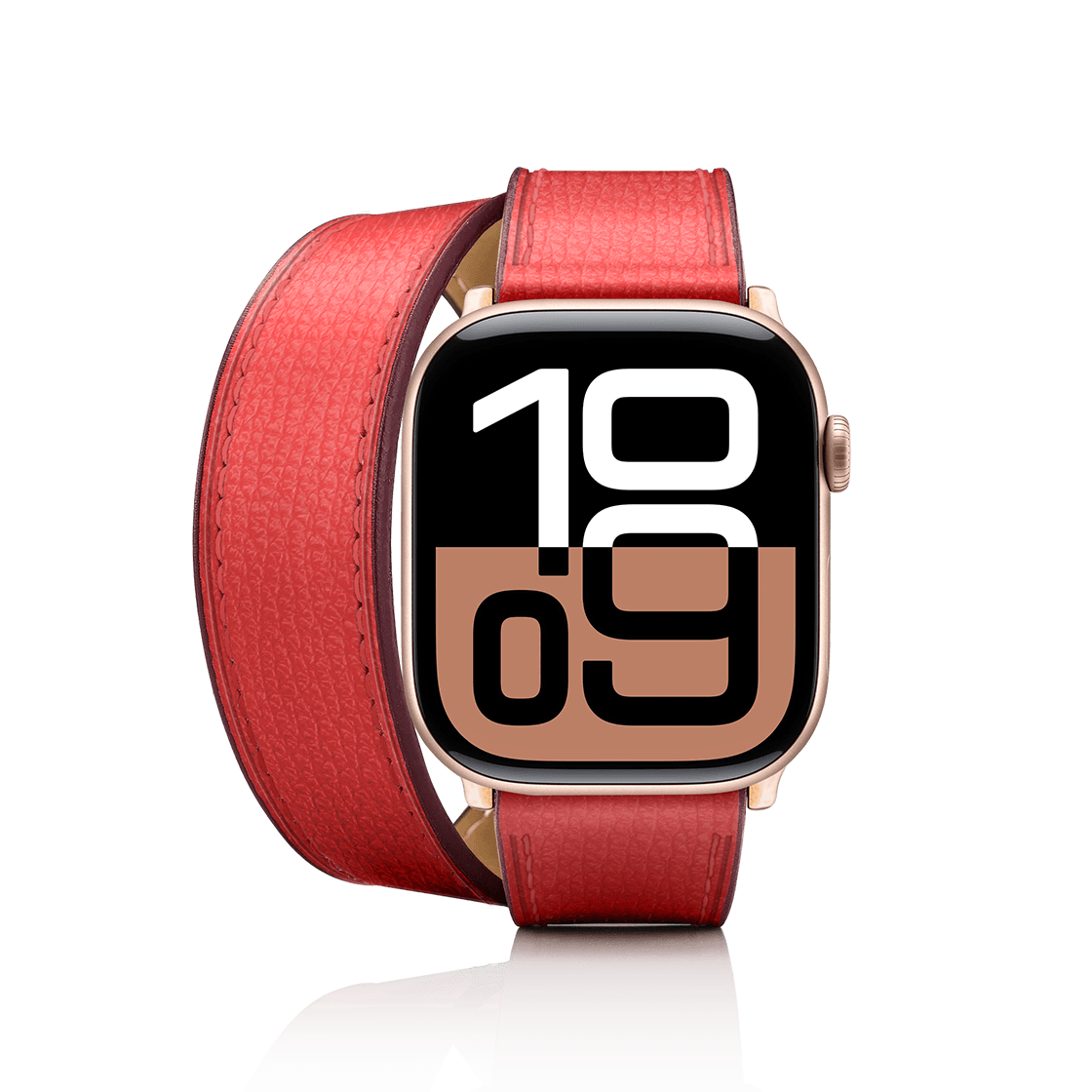 2-in-1 Italian Leather Band 42mm (Series 10) - Red