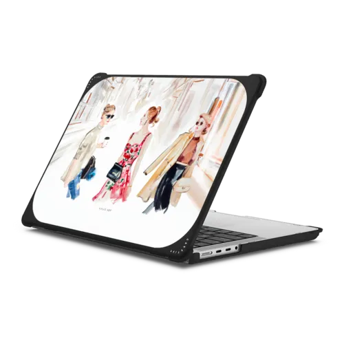 Street Style Girls | MacBook Pro 14-inch (M1 - M5) / MacBook Bounce Case / Black | Image 1