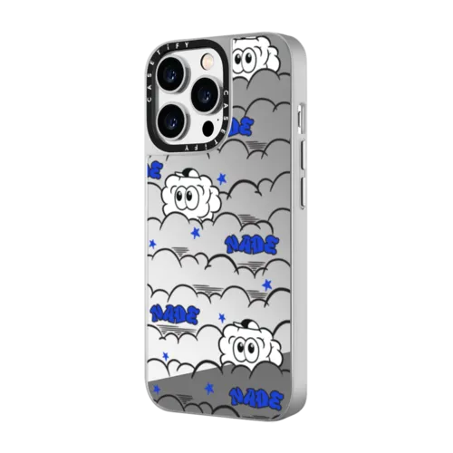 NADE hiding in the cloud | iPhone 14 Pro / Mirror Case MagSafe Compatible / Silver on Silver | Image 2