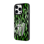 Tyson Yoshi - Coffin in Neon Green | iPhone 14 Pro / Mirror Case MagSafe Compatible / Silver on Black | Image 2