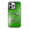 Pre Evolution logo  - 2nd in Neon Green | iPhone 14 Pro Max / Mirror Case MagSafe Compatible / Silver on Black | Image 1