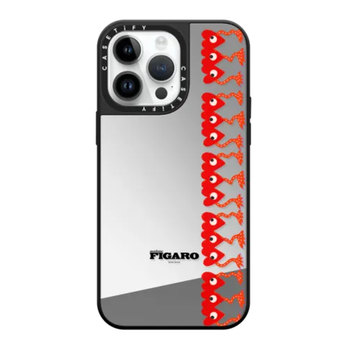 SHILLY-SHALLY | iPhone 14 Pro Max / Mirror Case MagSafe Compatible / Silver on Black | Image 1