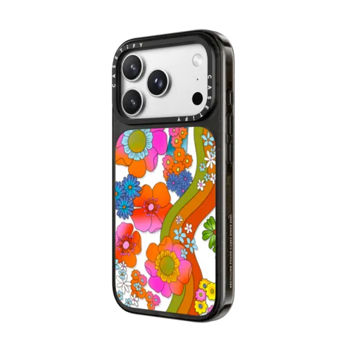 Seventies Flower Power by Illustrated By Charlie | iPhone 18 Pro Max / Impact Case MagSafe Compatible - Glossy / Glossy Black | Image 2