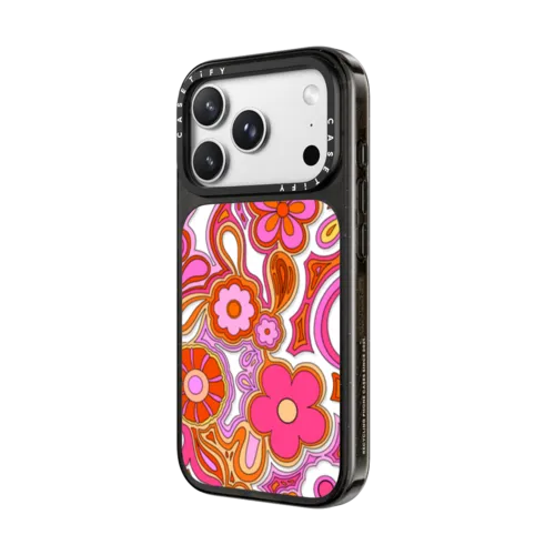 Retro Flower Power by Illustrated By Charlie | iPhone 18 Pro Max / Impact Case MagSafe Compatible - Glossy / Glossy Black | Image 2