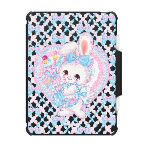 Fancy Bunny | iPad Pro 11-inch (3rd/4th gen) / iPad Impact Folio Case / Black | Image 1