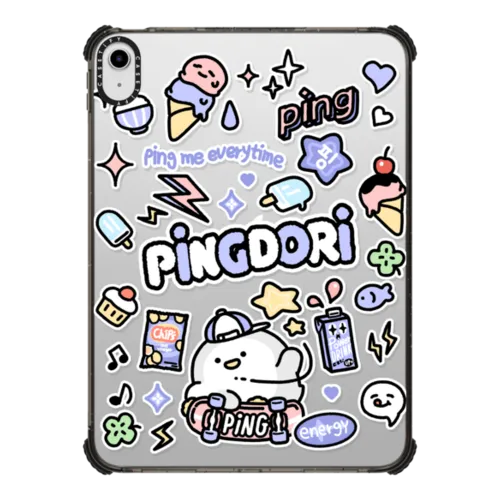ping me everytime | iPad 10.9-inch (10th gen) / iPad Impact Case / Black | Image 1