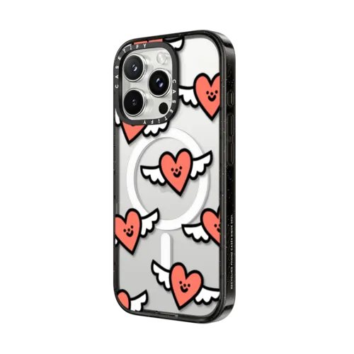 Flying Hearts | iPhone 16 Pro Max / Impact Case MagSafe Compatible / Black | Image 2