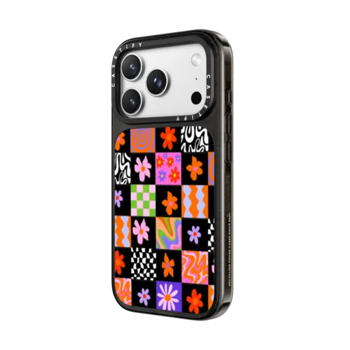Retro Checkerboard by Illustrated By Charlie | iPhone 18 Pro Max / Impact Case MagSafe Compatible - Glossy / Glossy Black | Image 2