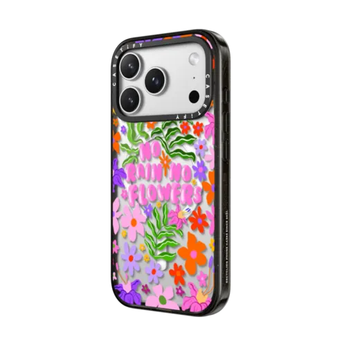 No Rain No Flowers by Illustrated By Charlie | iPhone 17 Pro Max / Impact Case MagSafe Compatible / Black | Image 2