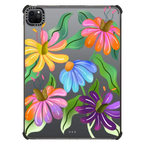 Funky Flowers by Illustrated By Charlie | iPad Pro 11-inch (3rd/4th gen) / iPad Impact Case / Black | Image 1