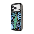 Summer Peacock in the Flowers by Papio Press | iPhone 18 Pro Max / Impact Case MagSafe Compatible - Glossy / Glossy Black | Image 2