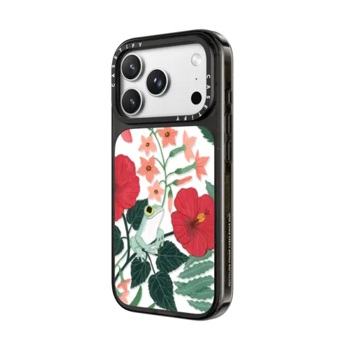 Two Frogs in the Flowers by Papio Press | iPhone 18 Pro Max / Impact Case MagSafe Compatible - Glossy / Glossy Black | Image 2