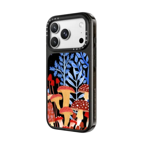 Mushrooms by Papio Press | iPhone 18 Pro Max / Impact Case MagSafe Compatible - Glossy / Glossy Black | Image 2