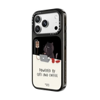 Powered by cats and coffee by Moonaries illo | iPhone 18 Pro Max / Impact Case MagSafe Compatible - Glossy / Glossy Black | Image 2