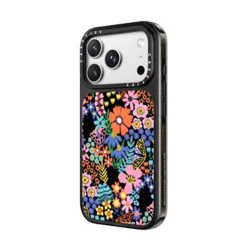 Butterfly Moth Flower Meadow - Floral Summer Pattern | iPhone 18 Pro Max / Impact Case MagSafe Compatible - Glossy / Glossy Black | Image 2