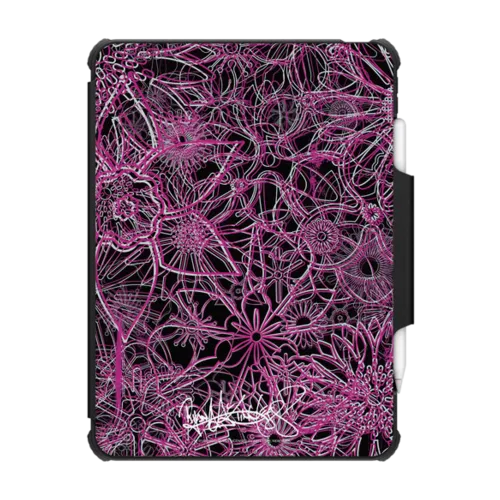 RM Pink Flowers | iPad Pro 11-inch (3rd/4th gen) / iPad Impact Folio Case / Black | Image 1