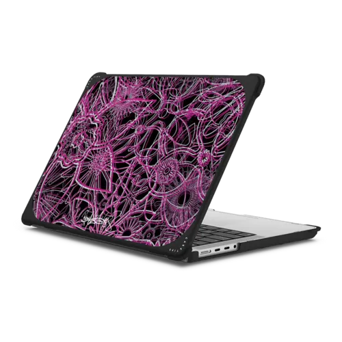 RM Pink Flowers | MacBook Pro 14-inch (M1 - M5) / MacBook Bounce Case / Black | Image 1