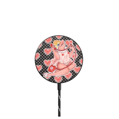 Vintage Cherry Pie |   / PowerThru Magnetic Wireless Charger MagSafe Compatible / Black | Image 1