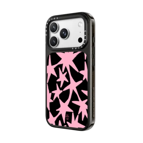 Pink Stars | iPhone 18 Pro / Impact Case MagSafe Compatible - Glossy / Glossy Black | Image 2