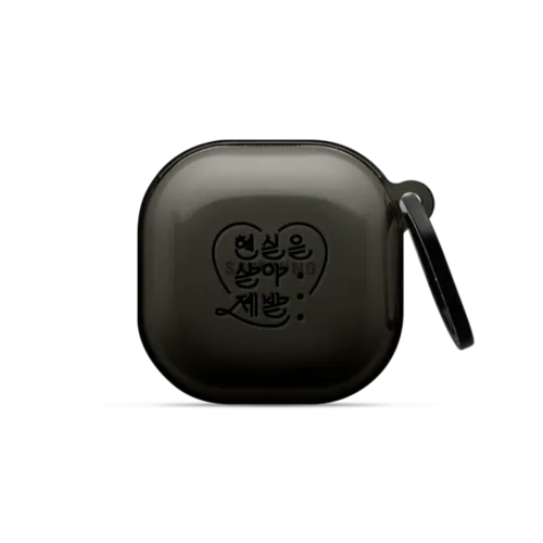 ULDD Black Single Heart Earbuds Case | Galaxy Buds2 / Earbuds Impact Case / Black | Image 1