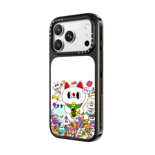 Lucky Cat and the Mountains | iPhone 18 Pro Max / Impact Case MagSafe Compatible - Glossy / Glossy Black | Image 2